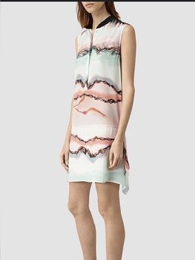 All Saints | Dresses | Nwt All Saints Zora Iona Ruffle White Floral Print  Long Sleeve Midi Dress Us 2 | Poshmark